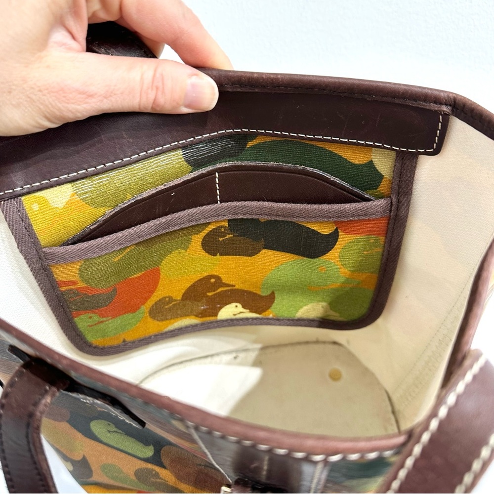 Dooney & Bourke Duck Print Camouflage Tote Bucket Bag vintage rare print - Picture 9 of 14